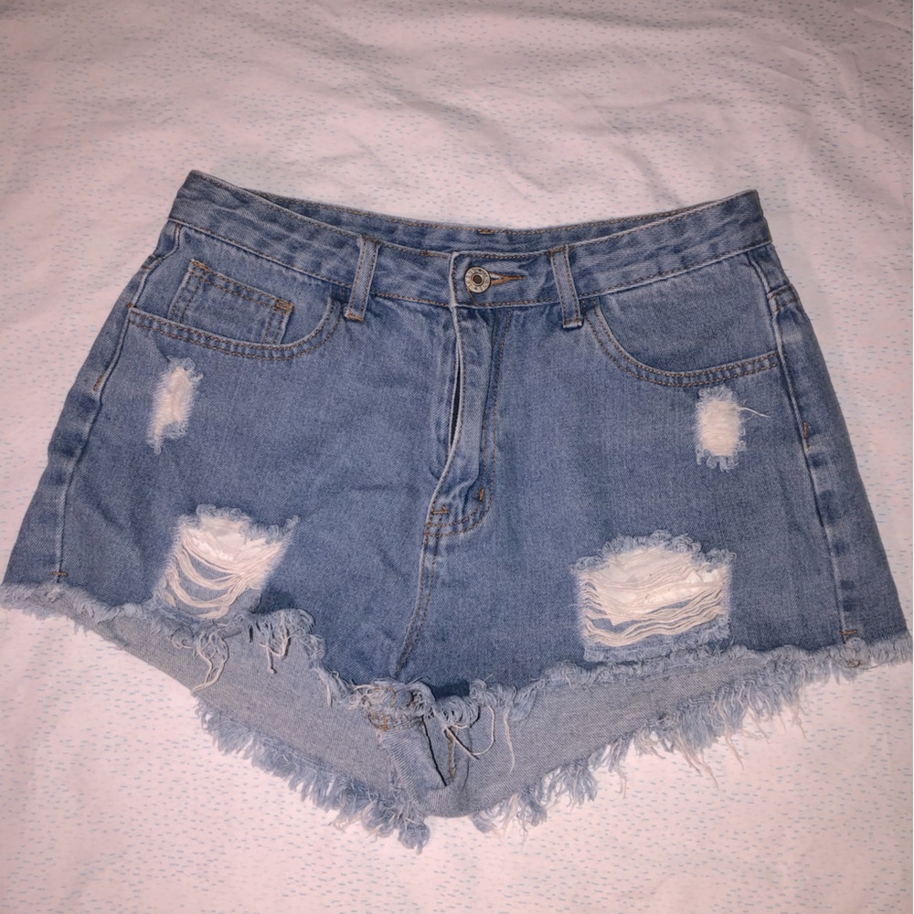 Cute Distressed Summer Shorts High Waisted